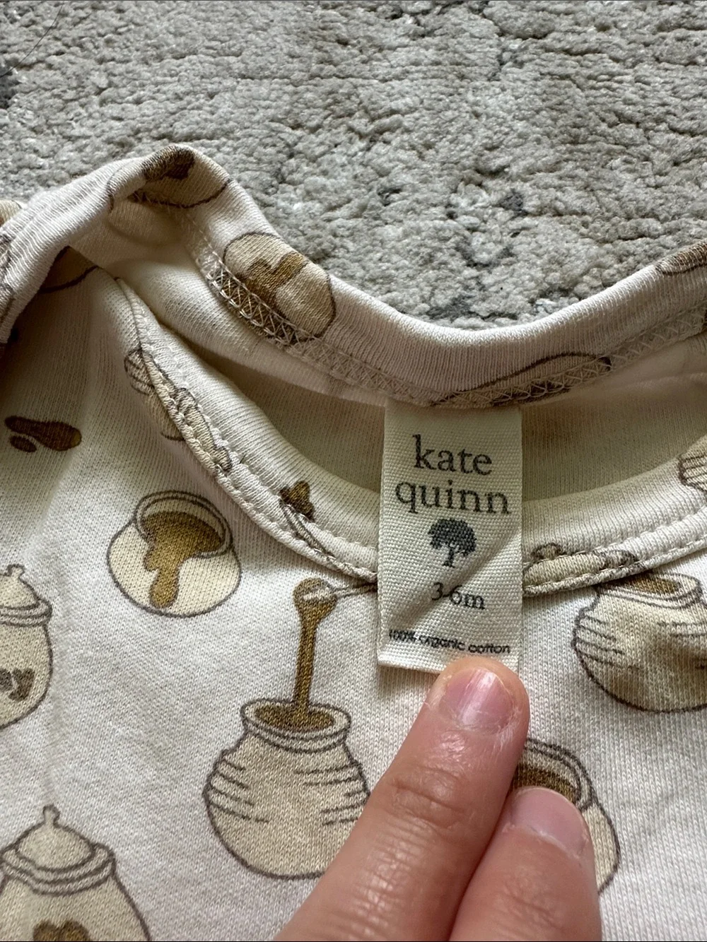 kate quinn Cream Honey Pot Print One-Piece‎ Bodysuit